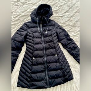 Nautica Black Feather Hooded Down Coat